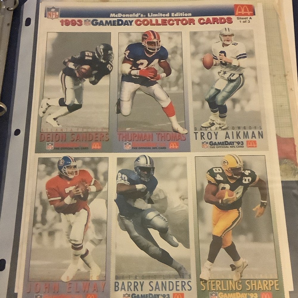 McDonald's 1993 Collector Cards with Red and Blue Accents